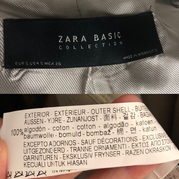 •SOLD• Zara Buttoned Military Blazer Taupe Small - Picture 8 of 8